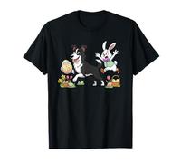 Divertido Huevo de Pascua Border Collie Bunny para Hombre y Mujer, día de Pascua Camiseta