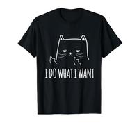 Divertido Humor Adulto Gato Meme Hago Lo Que Quiero Camiseta gráfica económica, Hombre, Negro, XL