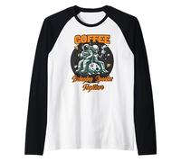 Divertido Humor alienígena café reuniendo Especies Espacio Camiseta Manga Raglan