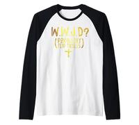 Divertido Humor Cristiano WWJD Él Voltearía Mesas Jesús Camiseta Manga Raglan