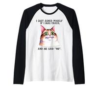 Divertido humor de gato hablando conmigo mismo para amantes de los gatos locos raro Camiseta Manga Raglan