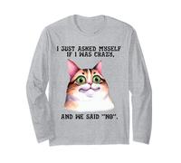 Divertido humor de gato hablando conmigo mismo para amantes de los gatos locos raro Manga Larga