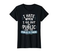 Divertido Humor introvertido Ansiedad Social Tipografía sarcástica Camiseta gráfica económica, Mujer, Negro, XS