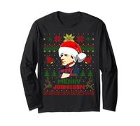 Divertido Humor navideño del Presidente Johnson de Andrew Manga Larga