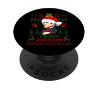 Divertido Humor navideño del Presidente Johnson de Andrew PopSockets PopGrip Adhesivo
