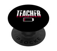 Divertido Humor Profesor Batería Vacía Energía Hombres Mujeres PopSockets PopGrip Adhesivo