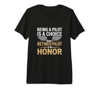 Divertido Humor TXT Pilotos Divertidos Ser un piloto Retirado es un Honor Camiseta Premium