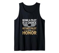 Divertido Humor TXT Pilotos Divertidos Ser un piloto Retirado es un Honor Camiseta sin Mangas