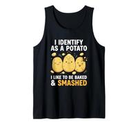 Divertido I Identify As A Potato I Like to Be Baked & Smashed Camiseta sin Mangas