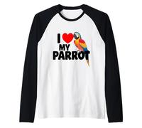 Divertido I Love My Parrot Cool for Bird Moms Dads Cute Novelty Camiseta Manga Raglan