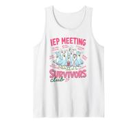 Divertido IEP Reunión Survivors Club Maestro Educación Especial Camiseta sin Mangas