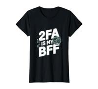 Divertido Ingeniero de Redes de ciberseguridad - 2FA es mi Mejor Amiga Camiseta gráfica económica, Mujer, Negro, XS