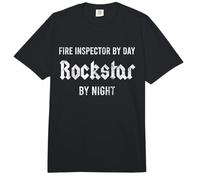 Divertido Inspector de Bomberos Músico Rockstar Day Job Comfort Colors Adult Heavyweight T-Shirt