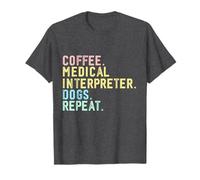 Divertido intérprete médico Día de agradecimiento perros de café Camiseta