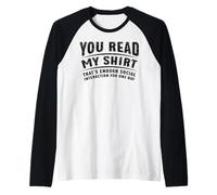 Divertido Introvertido Sarcástico Decir Basta Interacción Camiseta Manga Raglan