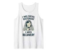 Divertido introvertido Yo era Social Ayer Necesito recuperación Camiseta sin Mangas