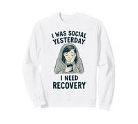 Divertido introvertido Yo era Social Ayer Necesito recuperación Sudadera