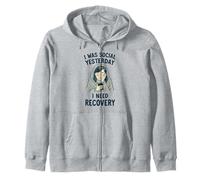 Divertido introvertido Yo era Social Ayer Necesito recuperación Sudadera con Capucha