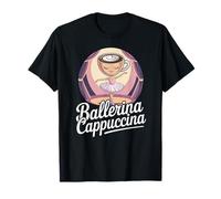 Divertido italiano Brainrot Meme Bailarina Capuchcina Café Camiseta