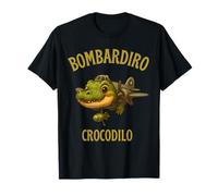 Divertido Italiano Brainrot Meme Bombardiro Crocodilo Kawaii Niños Camiseta