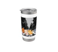 Divertido Italiano Brainrot Meme Personaje Paso de peatones Vintage Niños Vaso térmico de acero inoxidable de doble pared