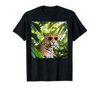 Divertido Jaguar con Gafas de Sol Camiseta