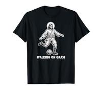 Divertido Jesús Fútbol Caminando sobre Hierba Meme Religioso Camiseta