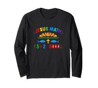 Divertido Jesús Matemáticas Diciendo 5 Más 2 Igual 5000 Manga Larga