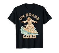 Divertido Jesús Surfeando como Caminando sobre el Agua con El Señor Cristo Camiseta