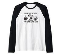 Divertido Jubilado para Mujeres Horario de Hoy Café Golf Cerveza Camiseta Manga Raglan