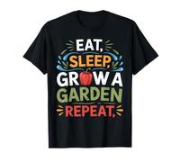Divertido Juego Comer Dormir Crecer Un Jardín Repite Jugador Camiseta