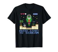 Divertido Juego Conure Press Start to Scream Pixel Bird Nerd Camiseta