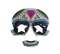 Divertido juego de barba y gafas de esqueleto para Halloween, fiestas de máscaras, accesorios de disfraz de pirata, diseño azul marino, accesorios de fiesta para adultos, adolescentes, disfraz