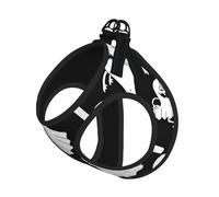 Divertido juego de correa de arnés con estampado de fantasma blanco para gato y perro, chaleco reflectante ajustable a prueba de fugas con malla suave transpirable, para mascotas pequeñas y cachorros