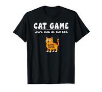 Divertido juego de gatos Don't Look Game Over para mamá, papá y niños Camiseta