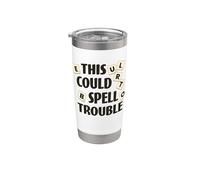 Divertido juego de mesa This Could Spell Trouble Vaso térmico de acero inoxidable de doble pared