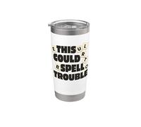 Divertido juego de mesa This Could Spell Trouble Vaso térmico de acero inoxidable de doble pared