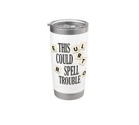 Divertido juego de mesa This Could Spell Trouble Vaso térmico de acero inoxidable de doble pared