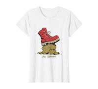 Divertido Juego de Palabras al Aire Libre único sobreviviente Camiseta gráfica económica, Mujer, Blanco, L