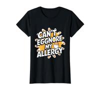 Divertido Juego de Palabras con alergia al Huevo - Tolerancia al Huevo Intolerancia al Huevo Camiseta gráfica económica, Mujer, Negro, S