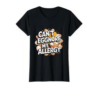 Divertido Juego de Palabras con alergia al Huevo - Tolerancia al Huevo Intolerancia al Huevo Camiseta gráfica económica, Mujer, Negro, L