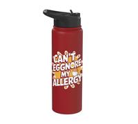 Divertido juego de palabras con alergia al huevo - Tolerancia al huevo Intolerancia al huevo Stainless Steel Insulated Water Bottle