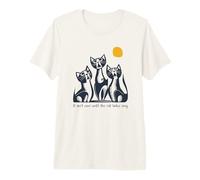 Divertido Juego de Palabras con Gatos No Termina hasta Que Las señoras de los Gatos canten Camiseta Premium