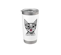 Divertido juego de palabras con gatos Paws & Reflect Vaso térmico de acero inoxidable de doble pared