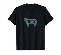 Divertido Juego de Palabras con Vacas sagradas Camiseta gráfica económica, Hombre, Negro, S