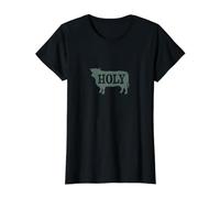 Divertido Juego de Palabras con Vacas sagradas Camiseta gráfica económica, Mujer, Negro, XL