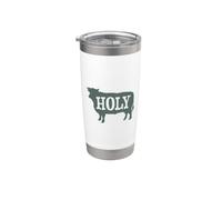 Divertido juego de palabras con vacas sagradas Vaso térmico de acero inoxidable de doble pared