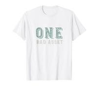 Divertido Juego de Palabras Contable Un Mal Activo Camiseta gráfica económica, Hombre, Blanco, S