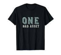 Divertido Juego de Palabras Contable Un Mal Activo Camiseta gráfica económica, Hombre, Negro, XL