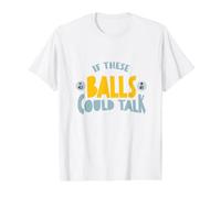 Divertido Juego de Palabras de Bingo Si Estas Bolas pudieran Hablar Camiseta gráfica económica, Hombre, Blanco, S